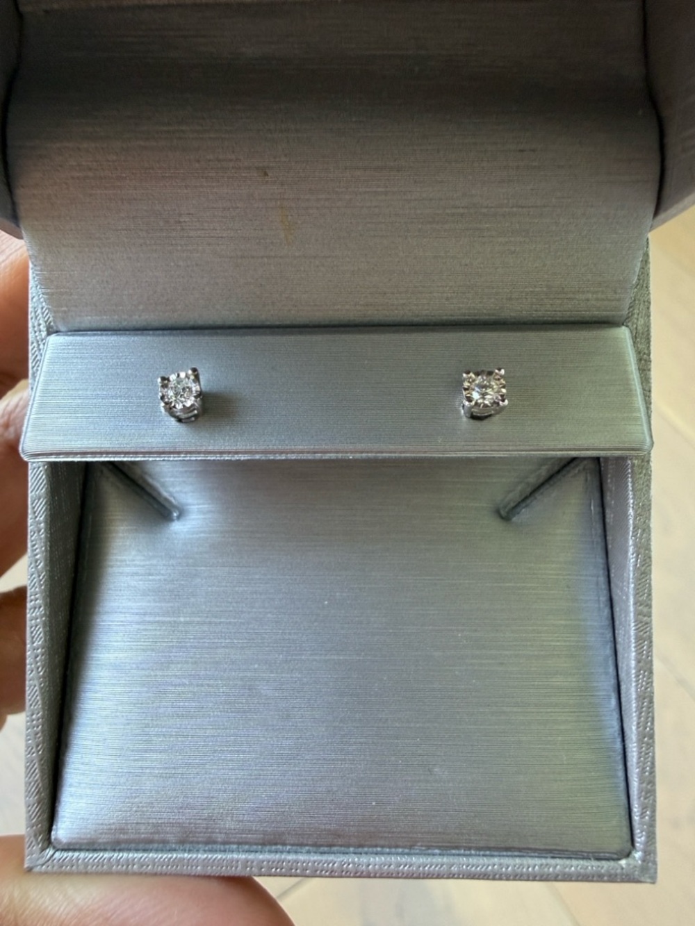 Classic Sterling Silver diamond Stud Earrings - Elegant White Sparkle